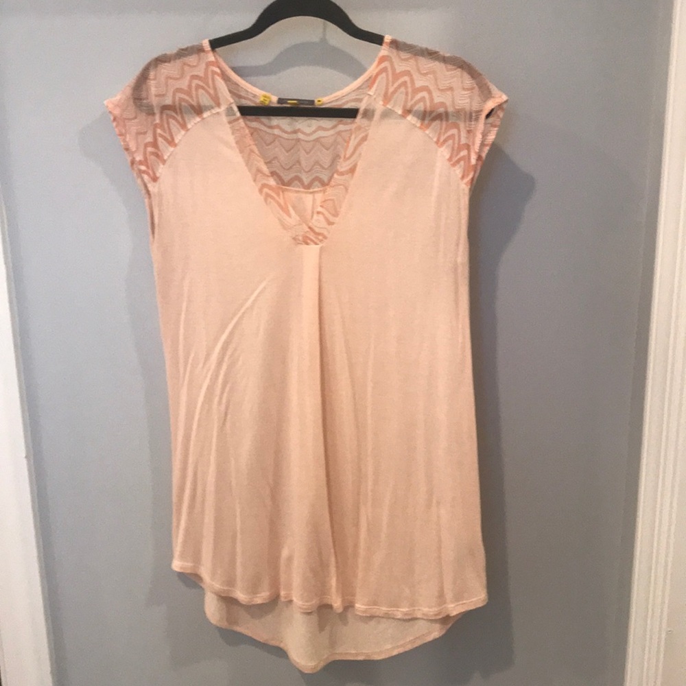 Anthropologie pink flowing tunic